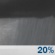 Overnight: A slight chance of rain showers. Cloudy, with a low around 70. Southwest wind around 5 mph. Chance of precipitation is 20%. New rainfall amounts less than a tenth of an inch possible. Overnight: Slight Chance Rain Showers